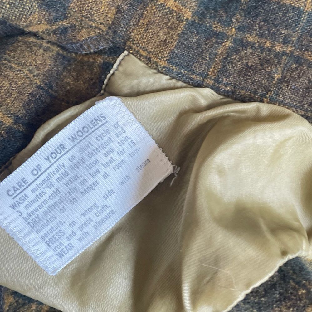 Vintage 60s Pendleton 100% Virgin Wool Plaid Shirt - Mustard/Olive/Brown Men’s L - Picture 14 of 16